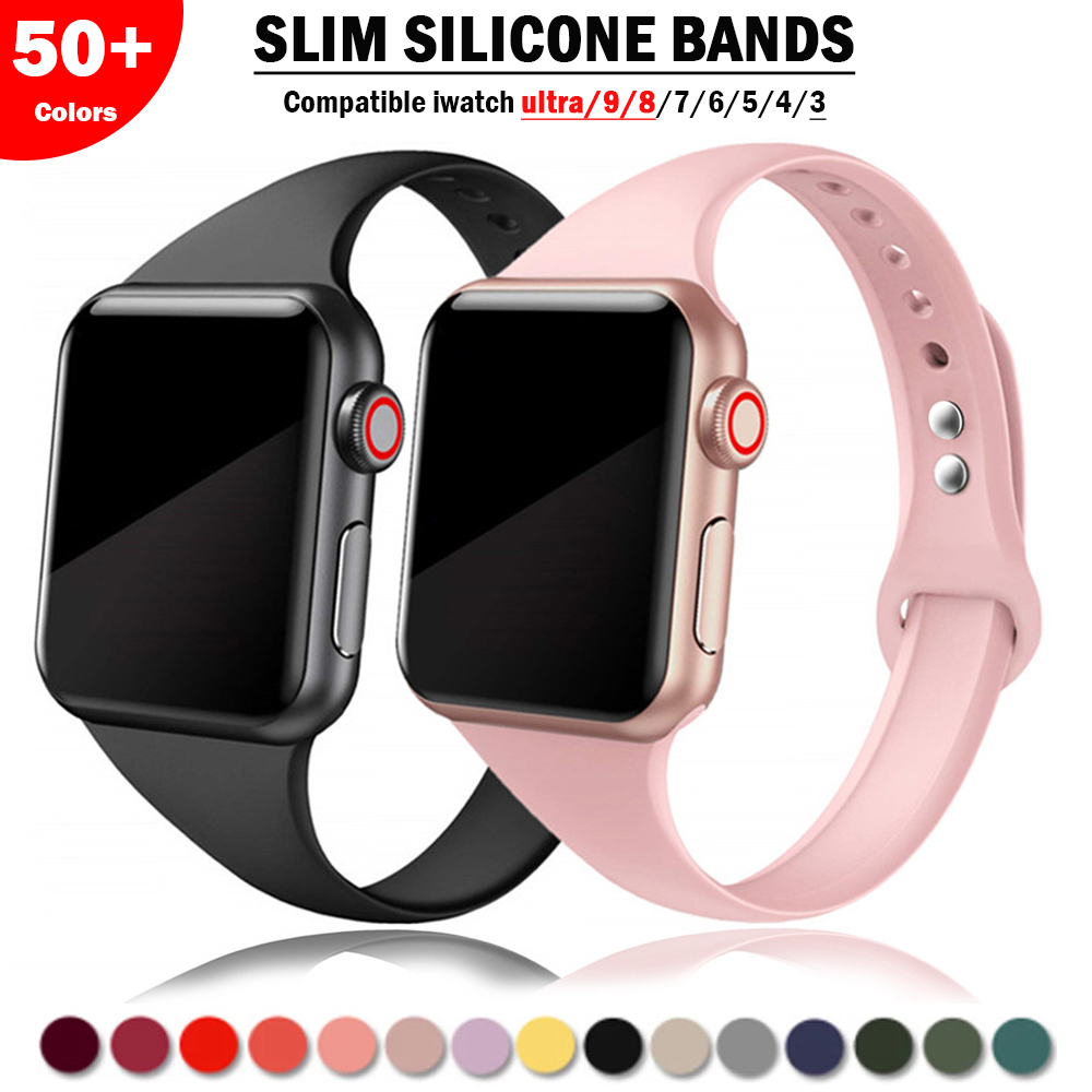 Smartwatch Slim Watches For Men - Slim Silicone strap for Apple watch