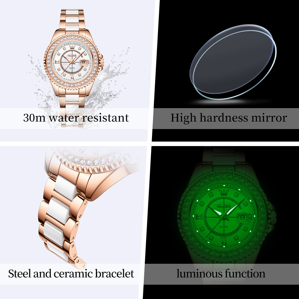 OLEVS 3685 Luxury Women's Watc - Luxury Ceramic Watch incelemesi ve fiyatı