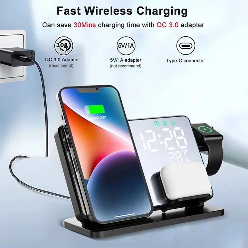 Wireless Charger Alarm Clock S - Iwatch Smartwatch incelemesi ve fiyatı