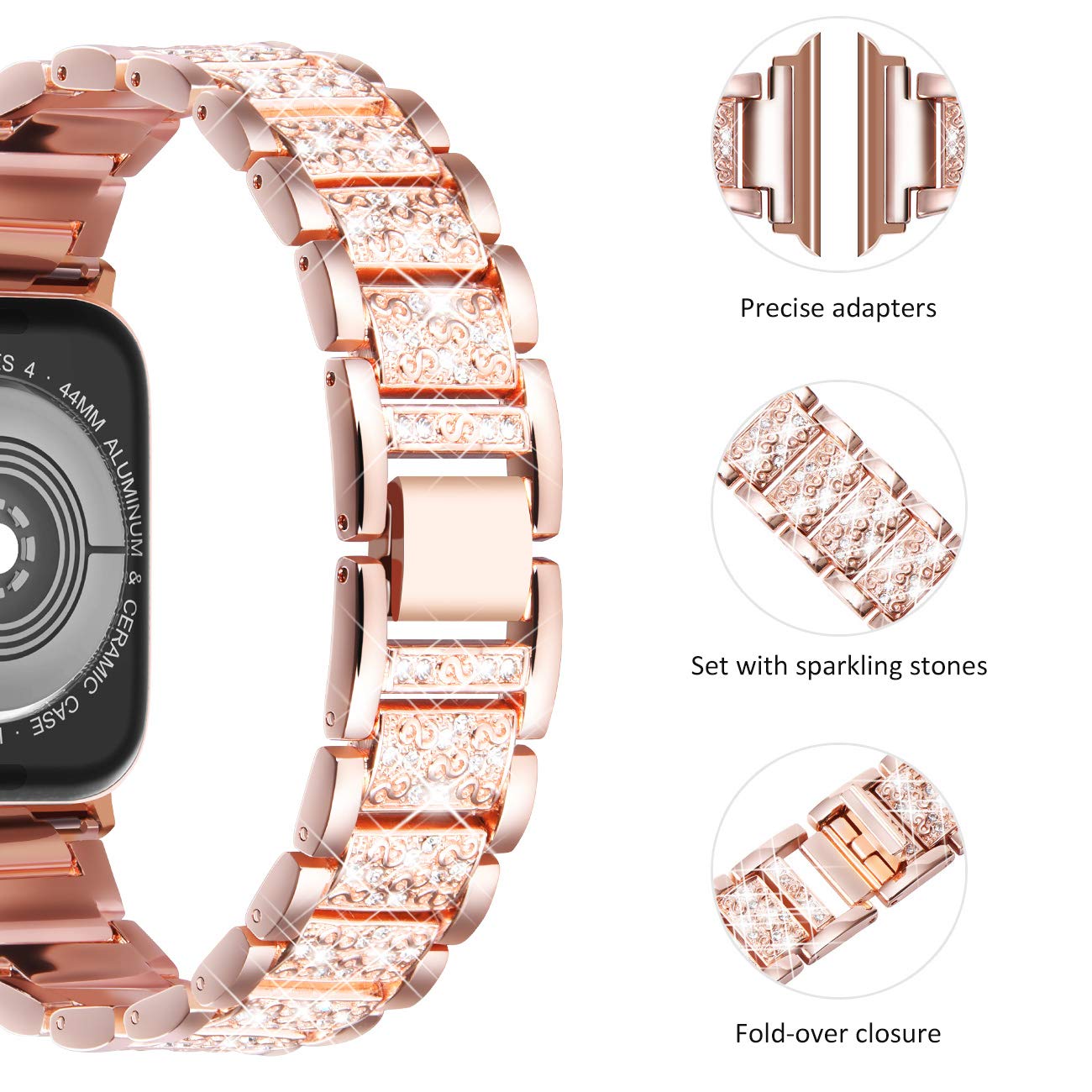 Case+Bling strap for Apple Wat - Smartwatch Luxury Watches For Women incelemesi ve fiyatı