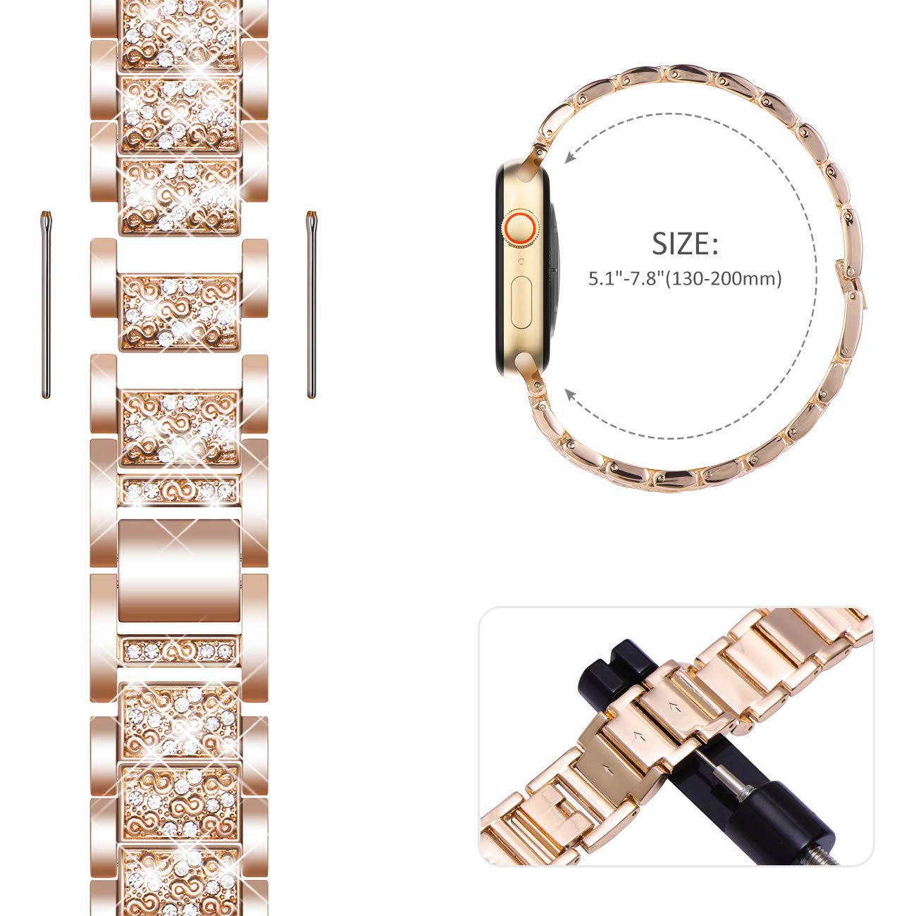 Case+Bling strap for Apple Wat - Smartwatch Luxury Watches For Women incelemesi ve fiyatı