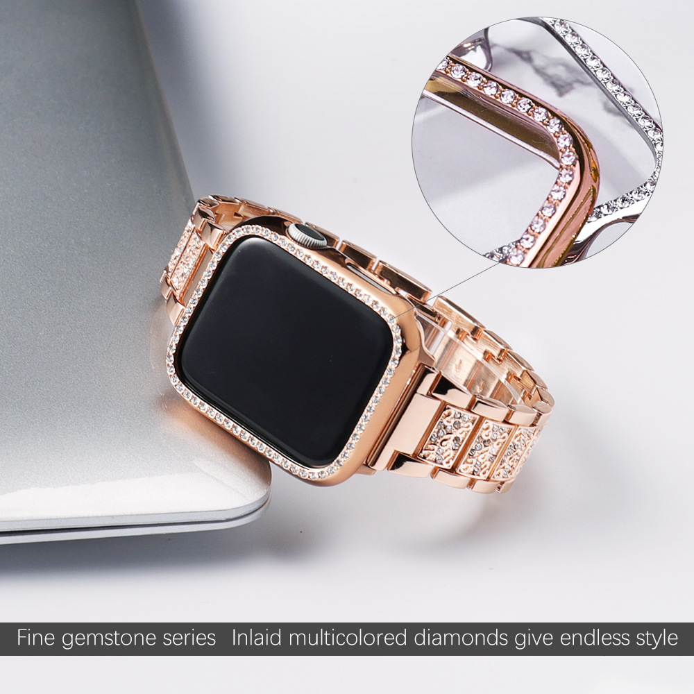 Case+Bling strap for Apple Wat - Smartwatch Luxury Watches For Women incelemesi ve fiyatı