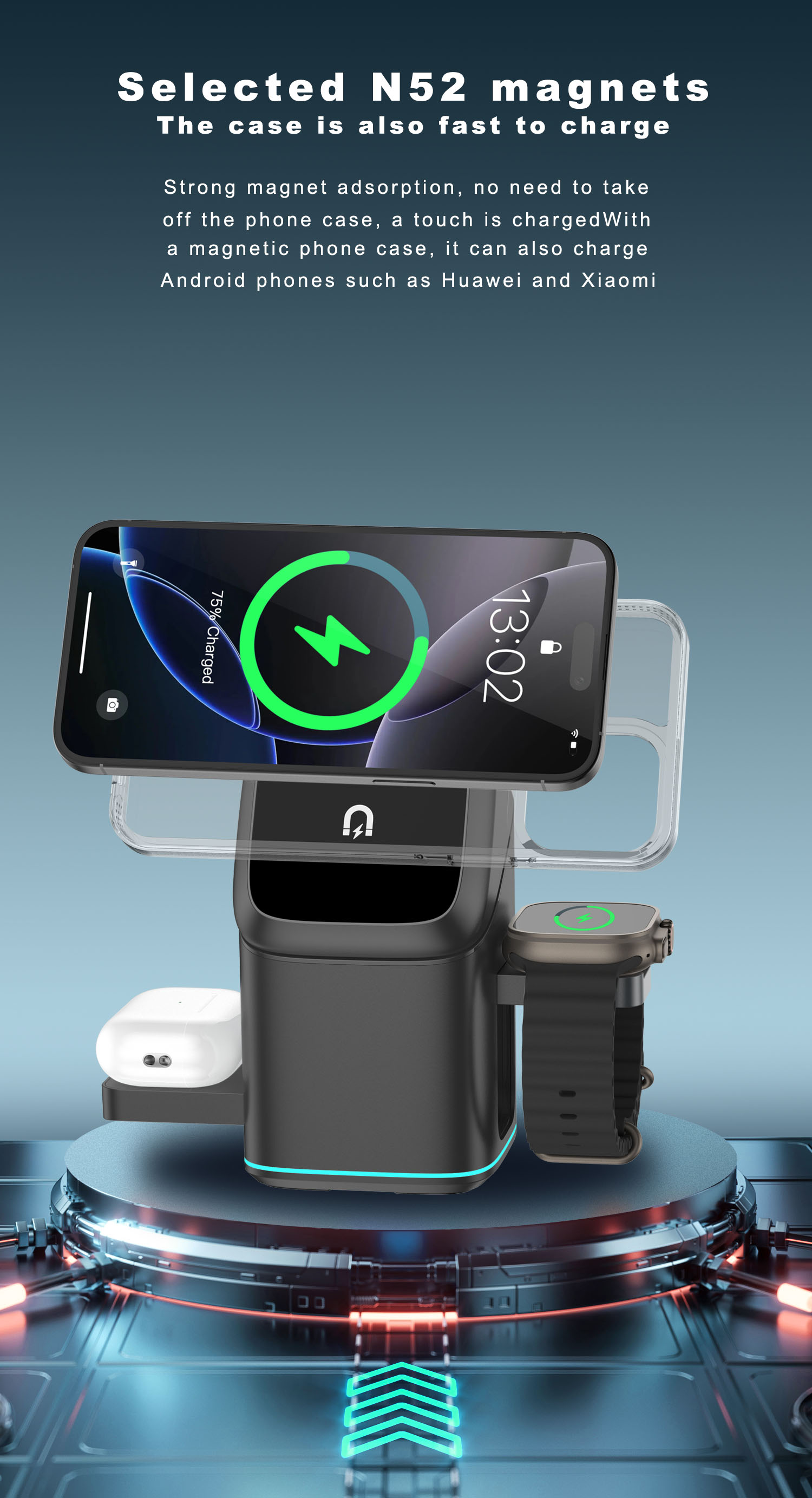 3 in 1 Magnetic Wireless Charg - Iwatch Smartwatch incelemesi ve fiyatı