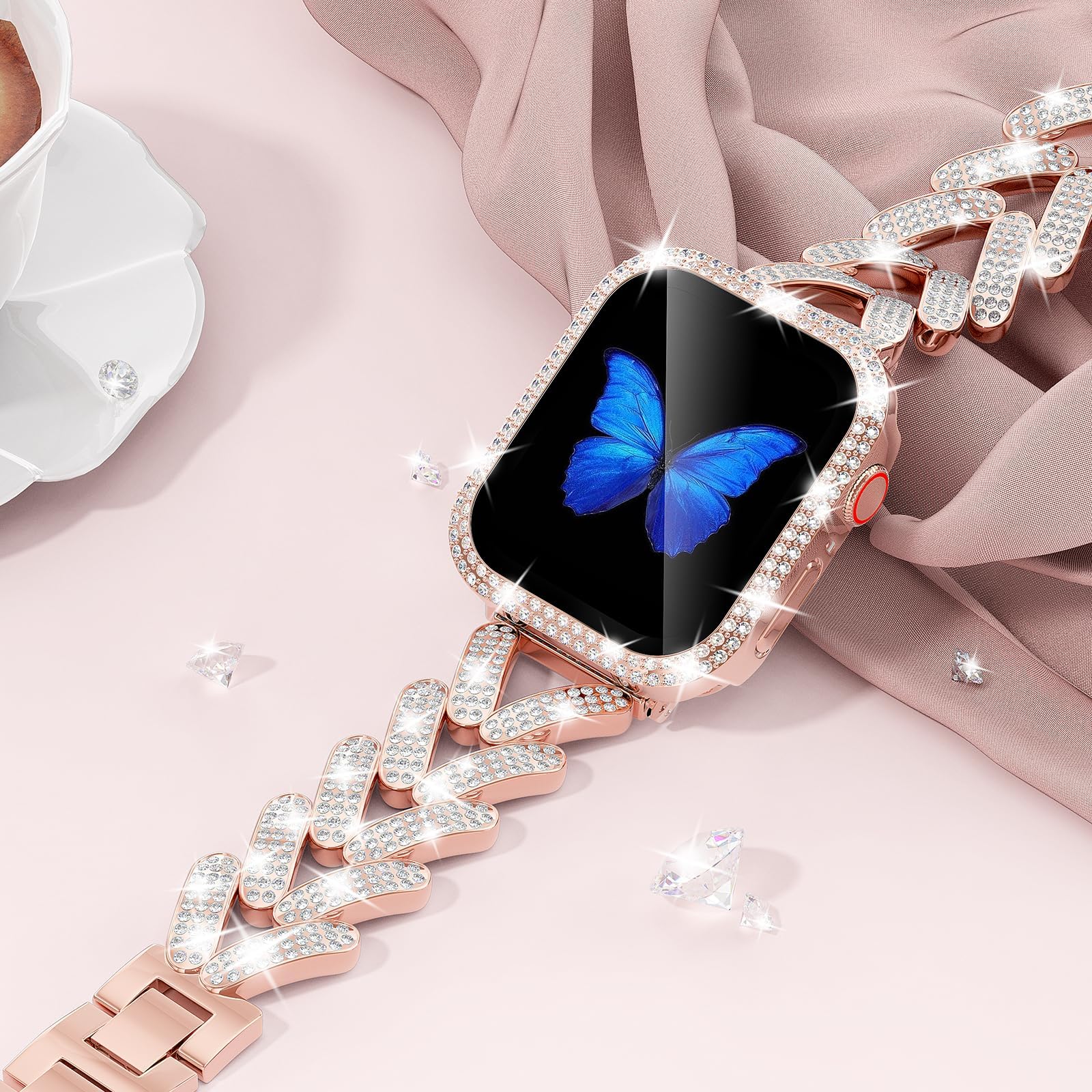 Bling Band for Apple Watch Str - Smartwatch Slim Watches For Men incelemesi ve fiyatı