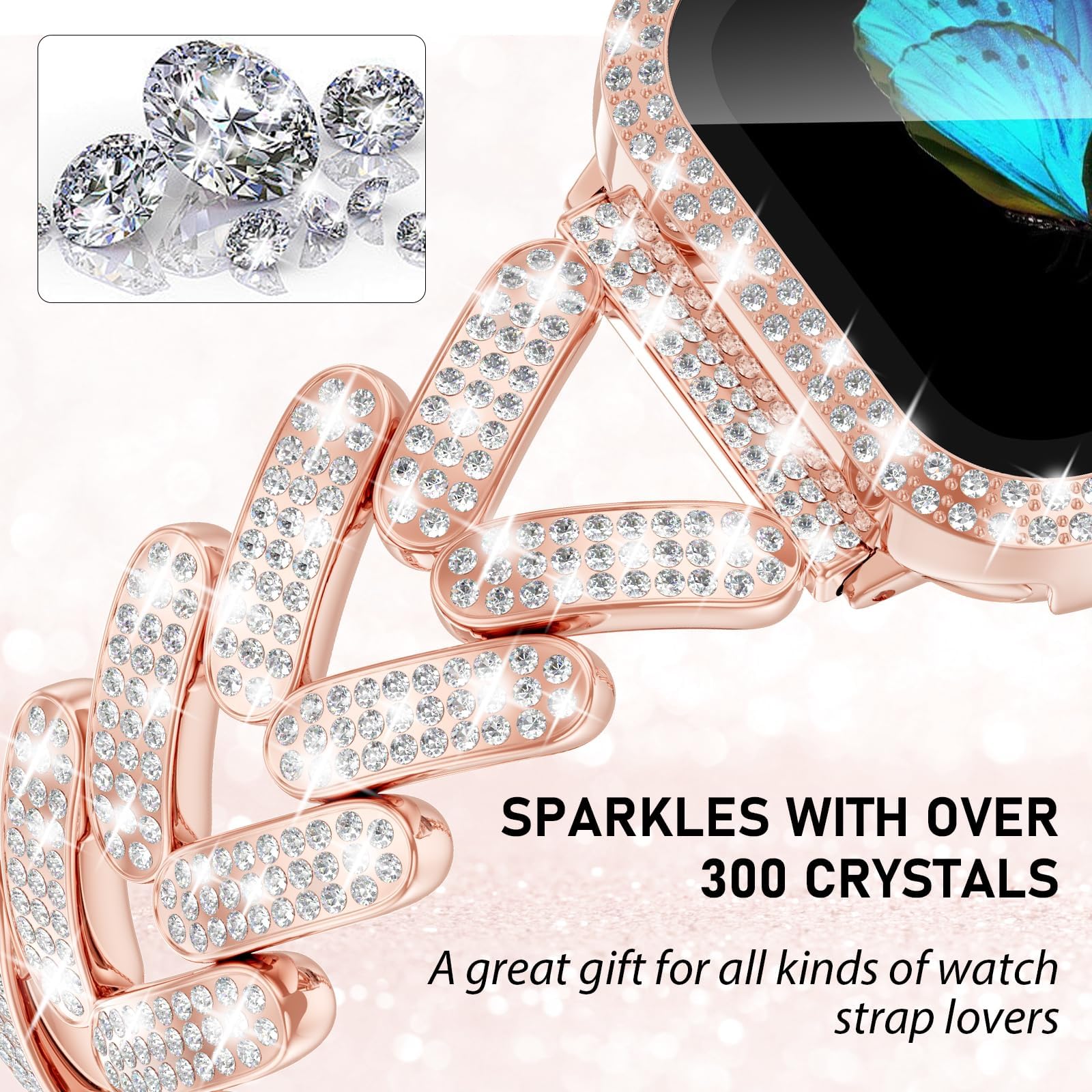 Bling Band for Apple Watch Str - Smartwatch Slim Watches For Men incelemesi ve fiyatı