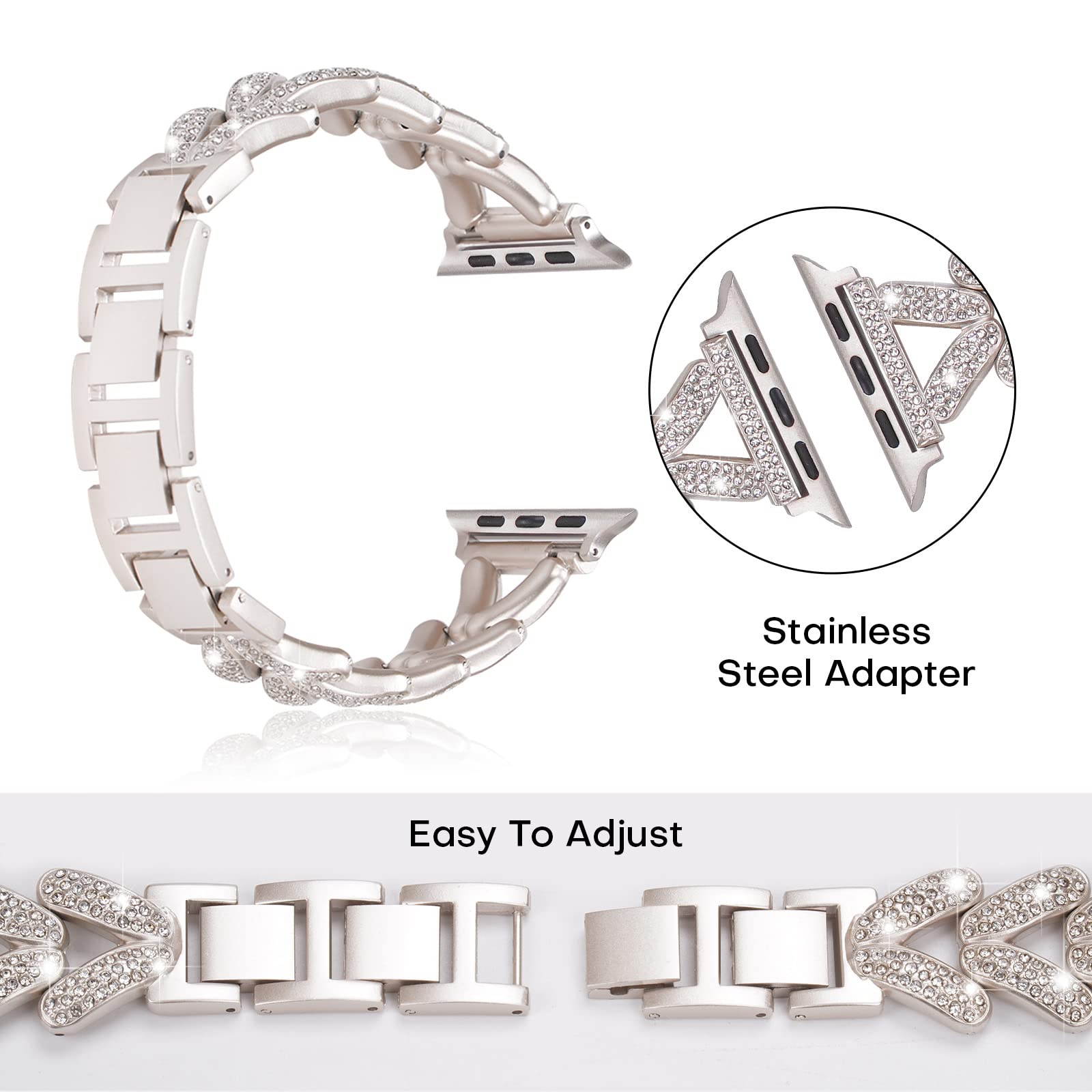 Bling Band for Apple Watch Str - Smartwatch Slim Watches For Men incelemesi ve fiyatı