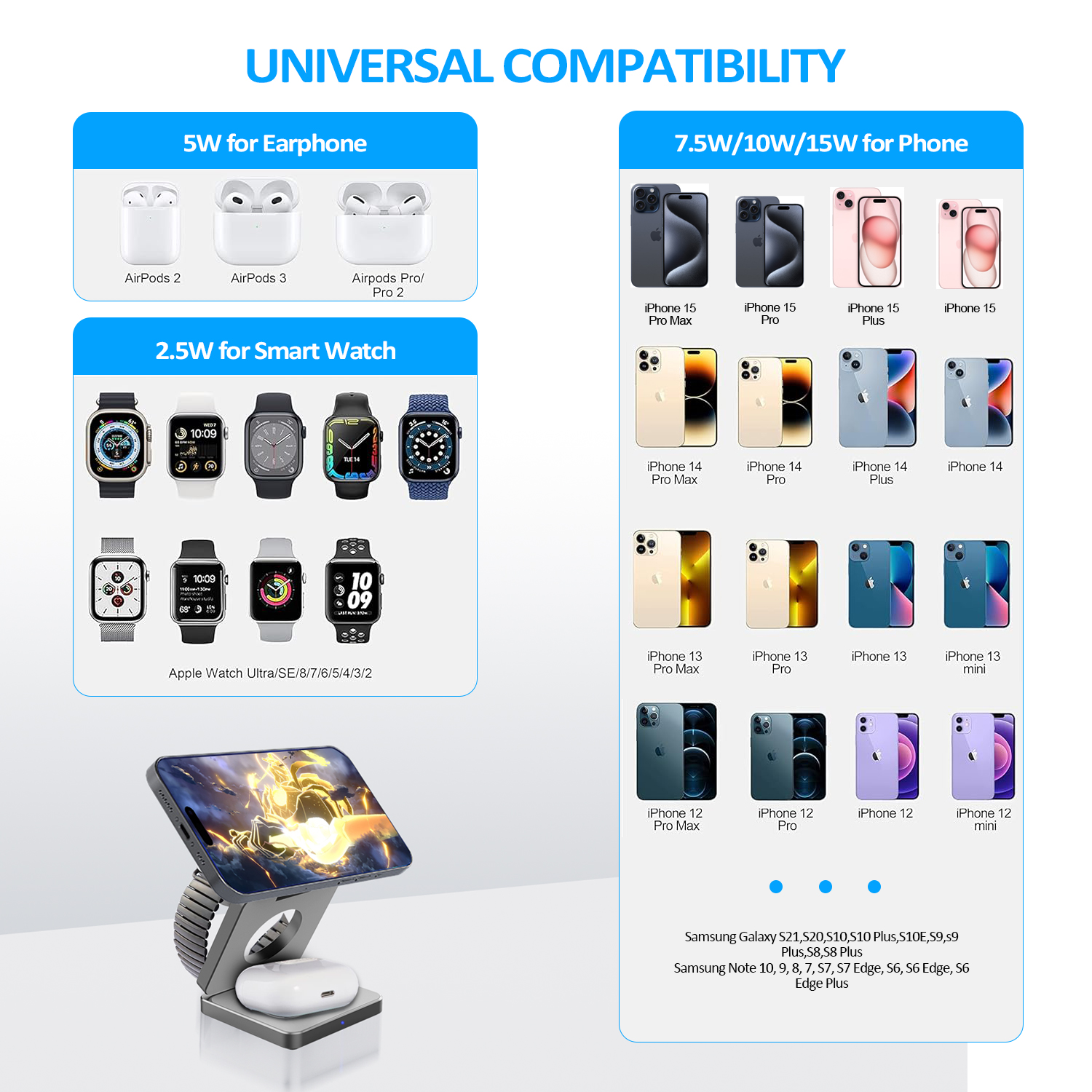 15W 3 in 1 Magnetic Wireless C - Iwatch Smartwatch incelemesi ve fiyatı
