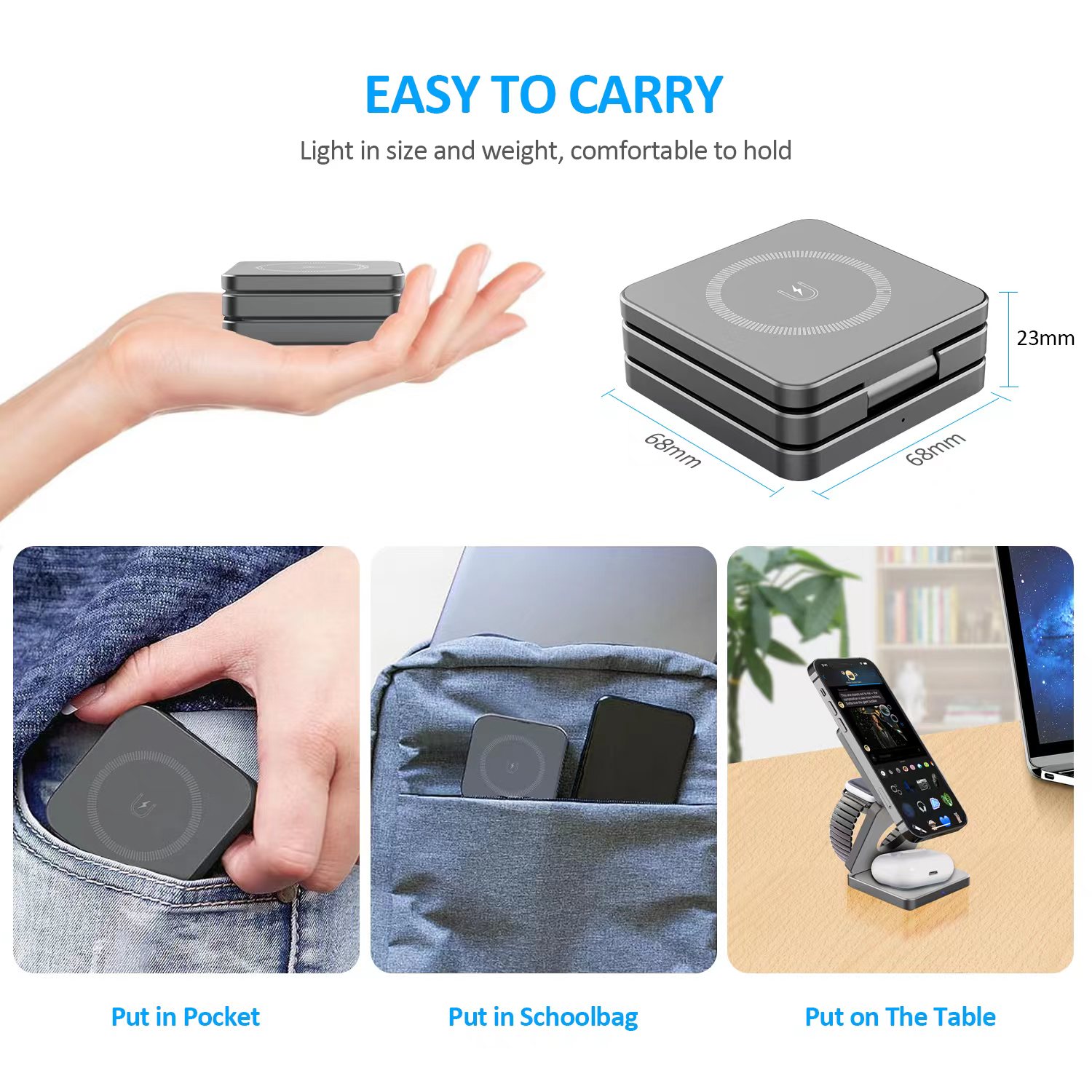 15W 3 in 1 Magnetic Wireless C - Iwatch Smartwatch incelemesi ve fiyatı