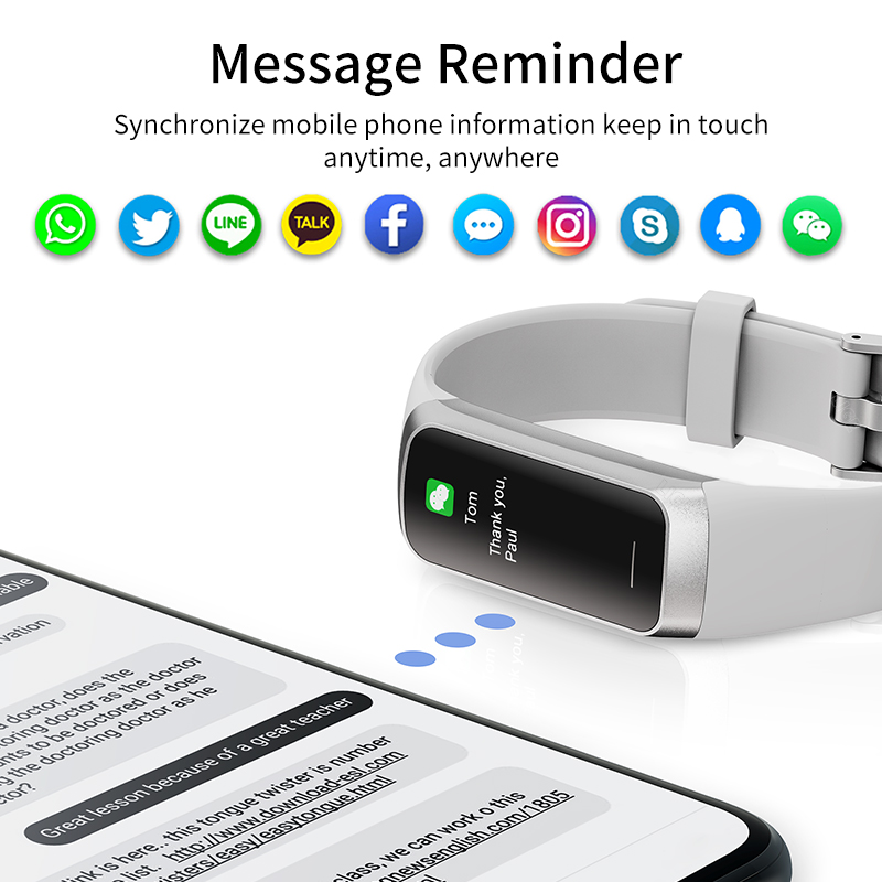 LIGE Slim Smart Watch Men 1.1