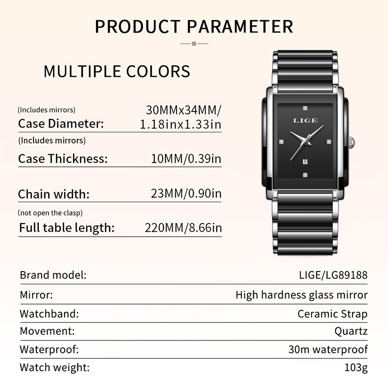 LIGE New Luxury Women Watches  - Luxury Ceramic Watch incelemesi ve fiyatı