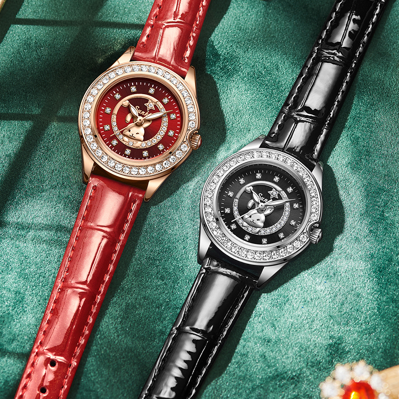 SUNKTA New Fashion Red Leather - Luxury Ceramic Watch incelemesi ve fiyatı