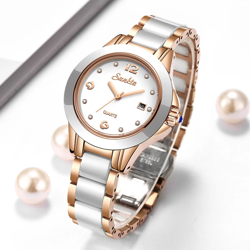 Sunkta Fashion Casual Quartz W - Luxury Ceramic Watch incelemesi ve fiyatı