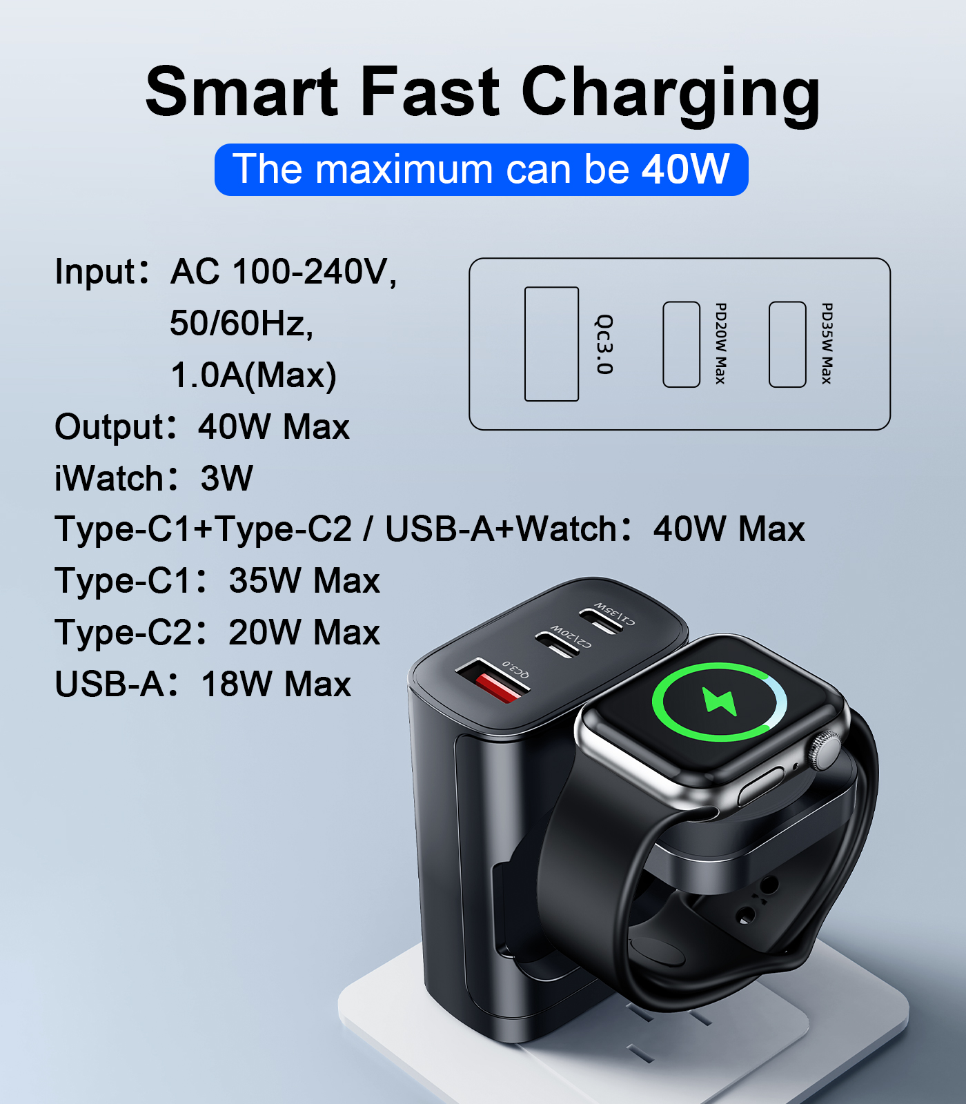 Eary 40W for Apple Charging Bl - Iwatch Smartwatch incelemesi ve fiyatı