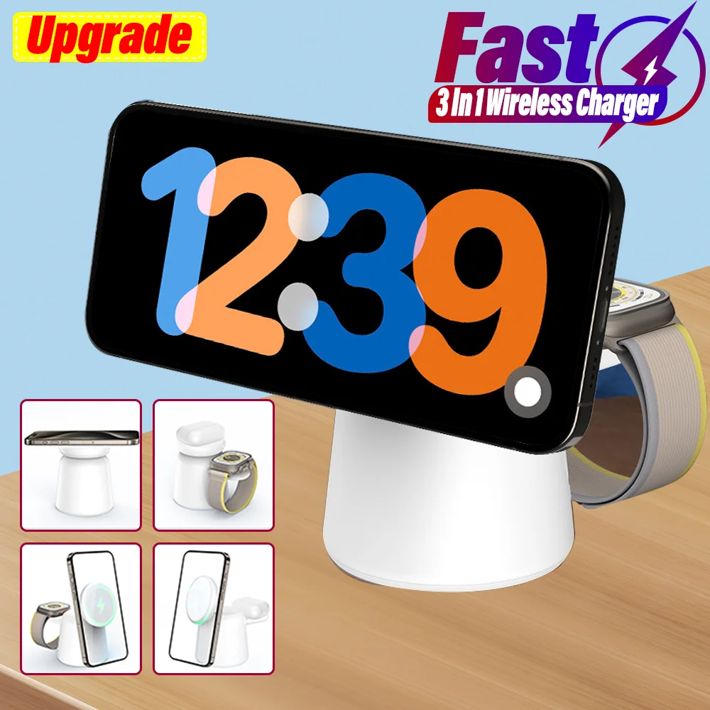 3 in 1 Magnetic Wireless Charg - Iwatch Smartwatch incelemesi ve fiyatı
