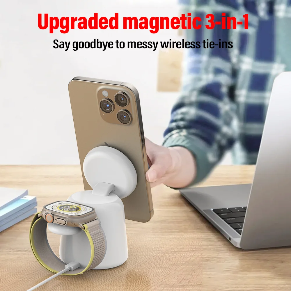 3 in 1 Magnetic Wireless Charg - Iwatch Smartwatch incelemesi ve fiyatı