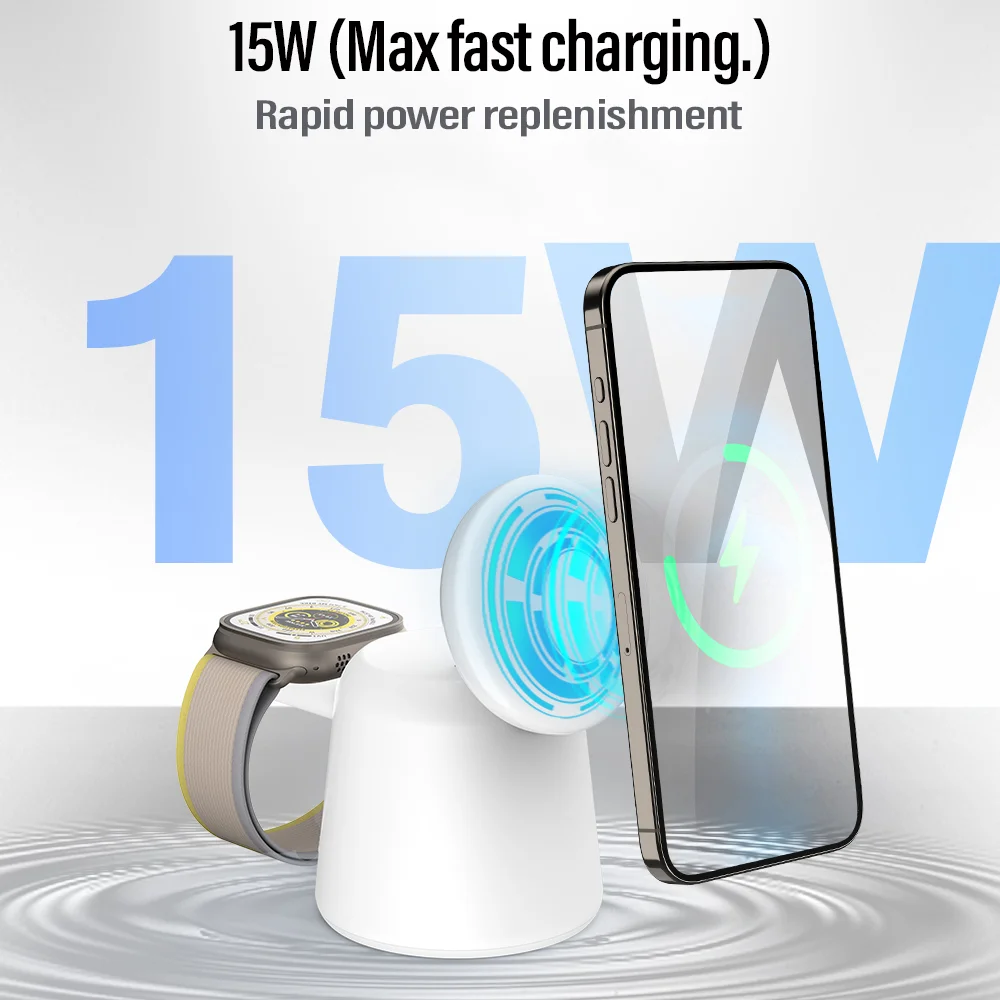 3 in 1 Magnetic Wireless Charg - Iwatch Smartwatch incelemesi ve fiyatı