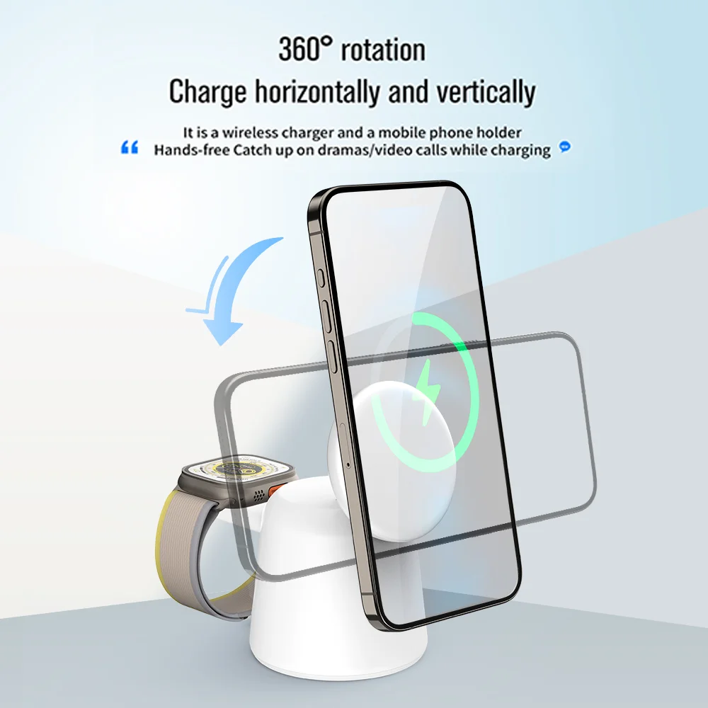 3 in 1 Magnetic Wireless Charg - Iwatch Smartwatch incelemesi ve fiyatı