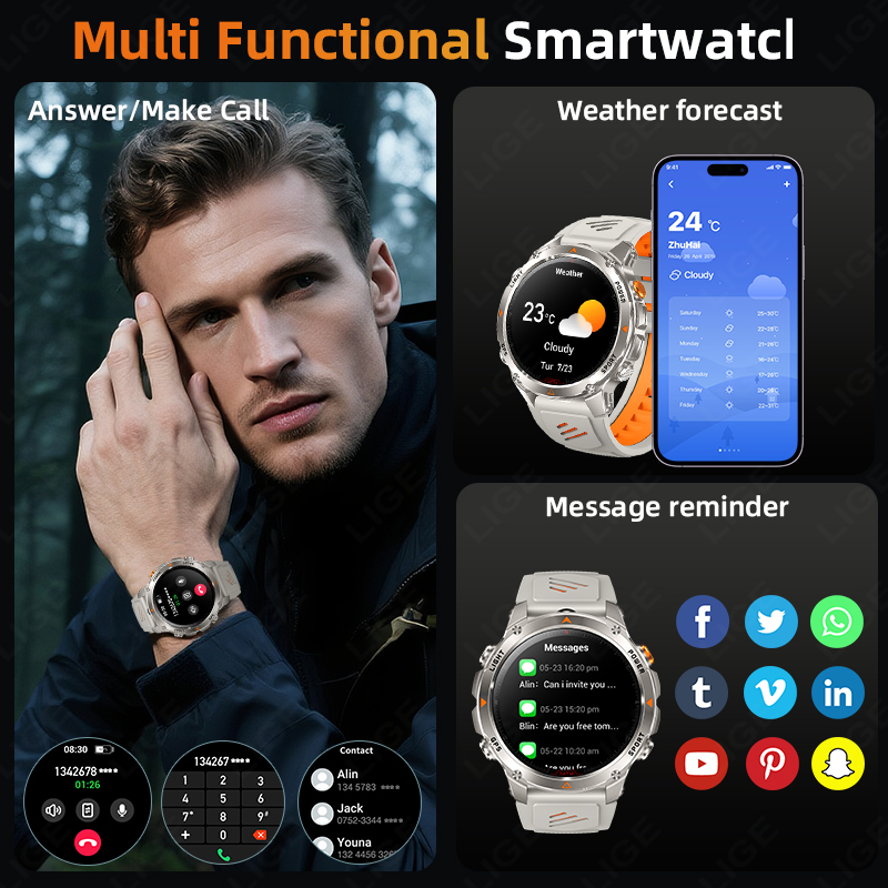 LIGE Rugged GPS Track Smart Wa - Watch Smartwatch incelemesi ve fiyatı