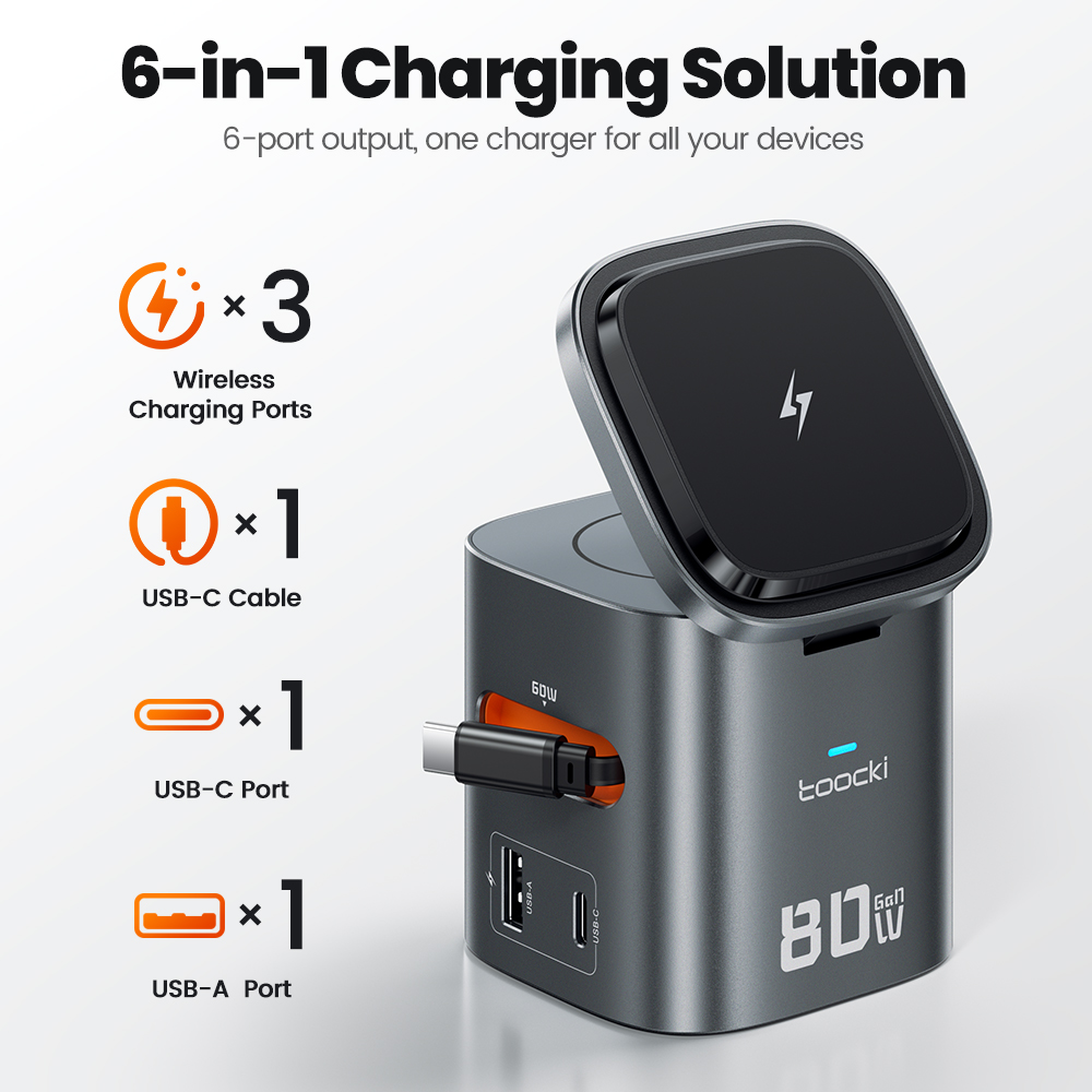 Toocki 80W 6-in-1 GaN Charging - Iwatch Smartwatch incelemesi ve fiyatı
