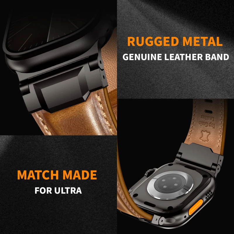 Genuine Leather Band for Apple - Smartwatch Slim Watches For Men incelemesi ve fiyatı