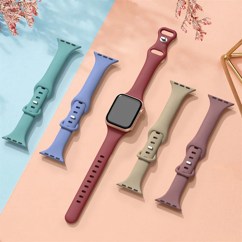 Slim Silicone band For apple w - Smartwatch Slim Watches For Men incelemesi ve fiyatı