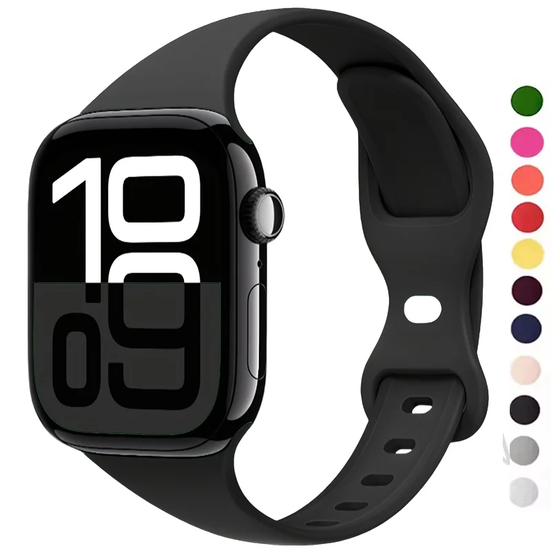 Slim Silicone band For apple w - Smartwatch Slim Watches For Men incelemesi ve fiyatı