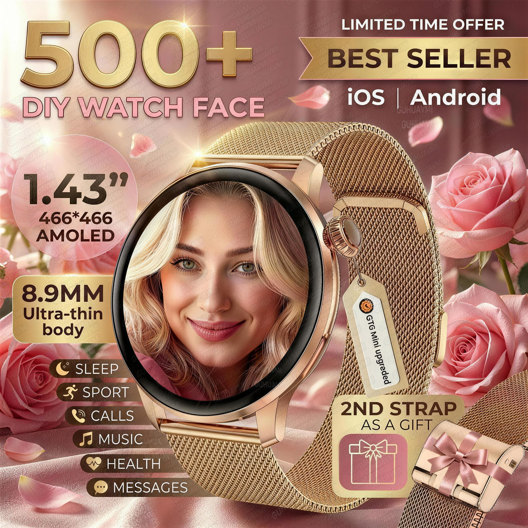 New Ultra-thin 8.9mm Lady Smar - Smartwatch Ladies Watches For Women incelemesi ve fiyatı