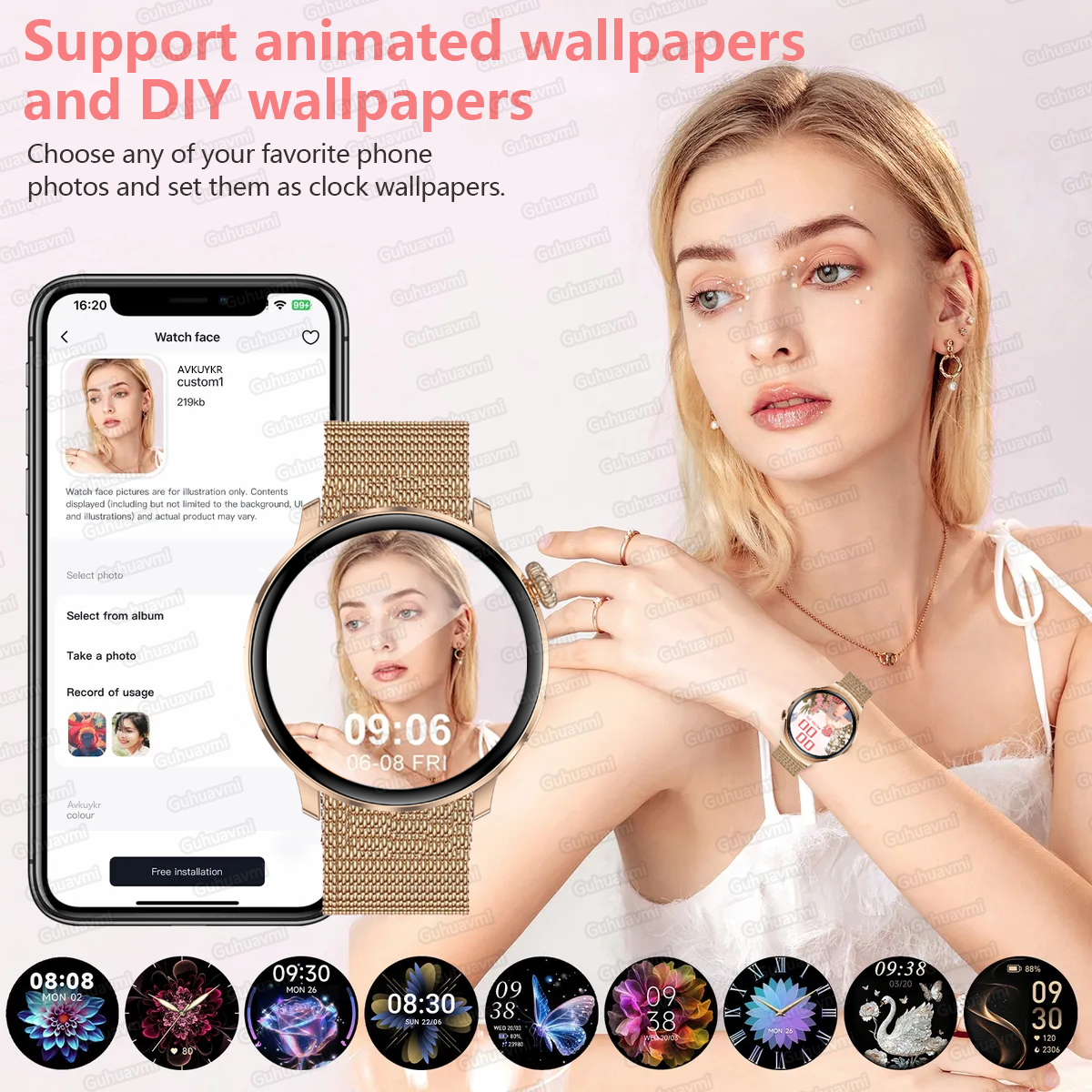 New Ultra-thin 8.9mm Lady Smar - Smartwatch Ladies Watches For Women incelemesi ve fiyatı