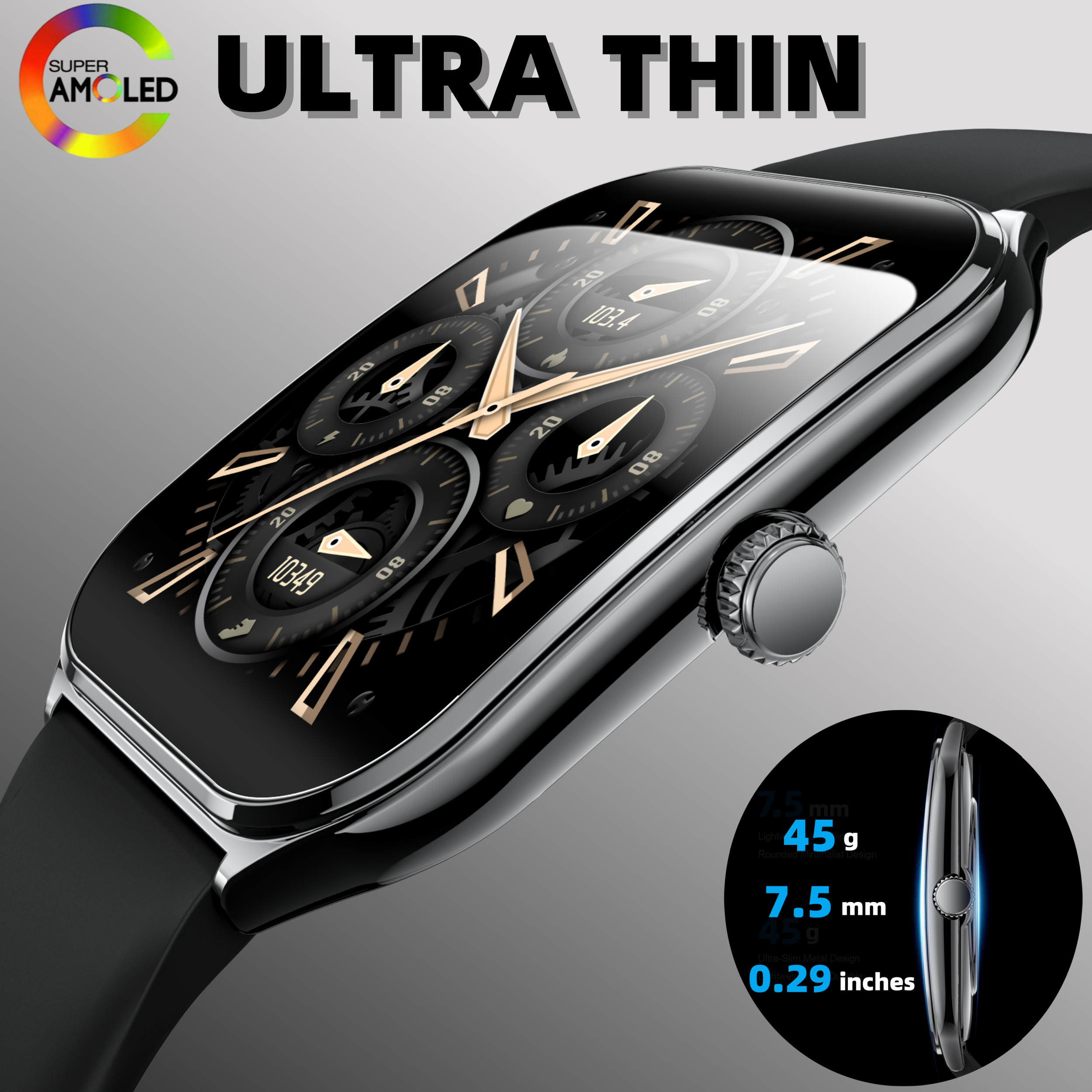 Fashion Ultra-Slim Amoled Smar - Smartwatch Slim Watches For Men incelemesi ve fiyatı