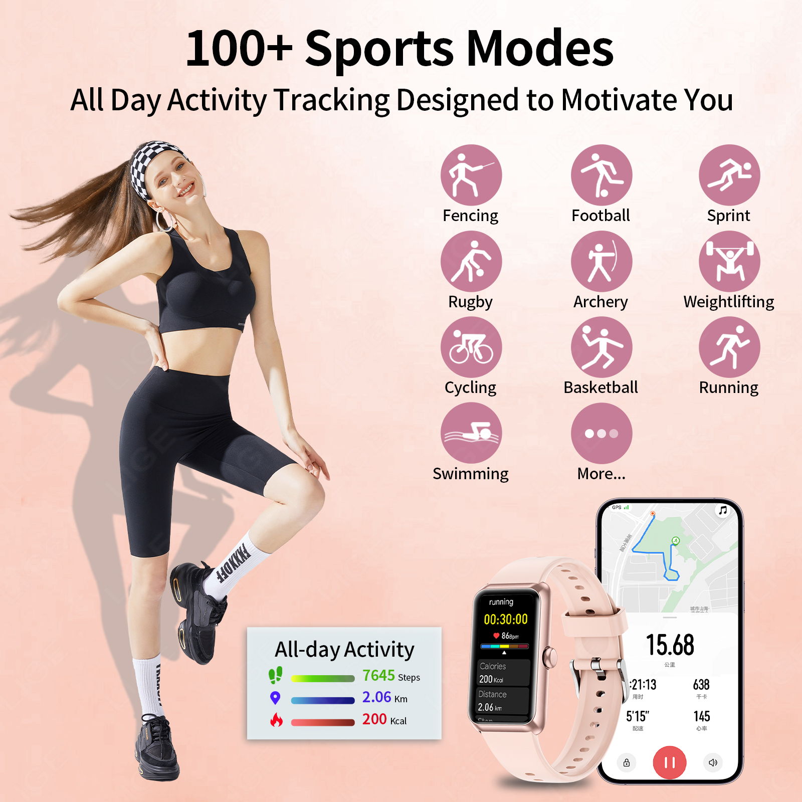 LIGE New Fashion Ladies Smart  - Smartwatch Ladies Watches For Women incelemesi ve fiyatı