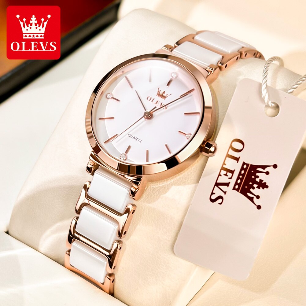 OLEVS Fashion Women Watches Re - Luxury Ceramic Watch incelemesi ve fiyatı