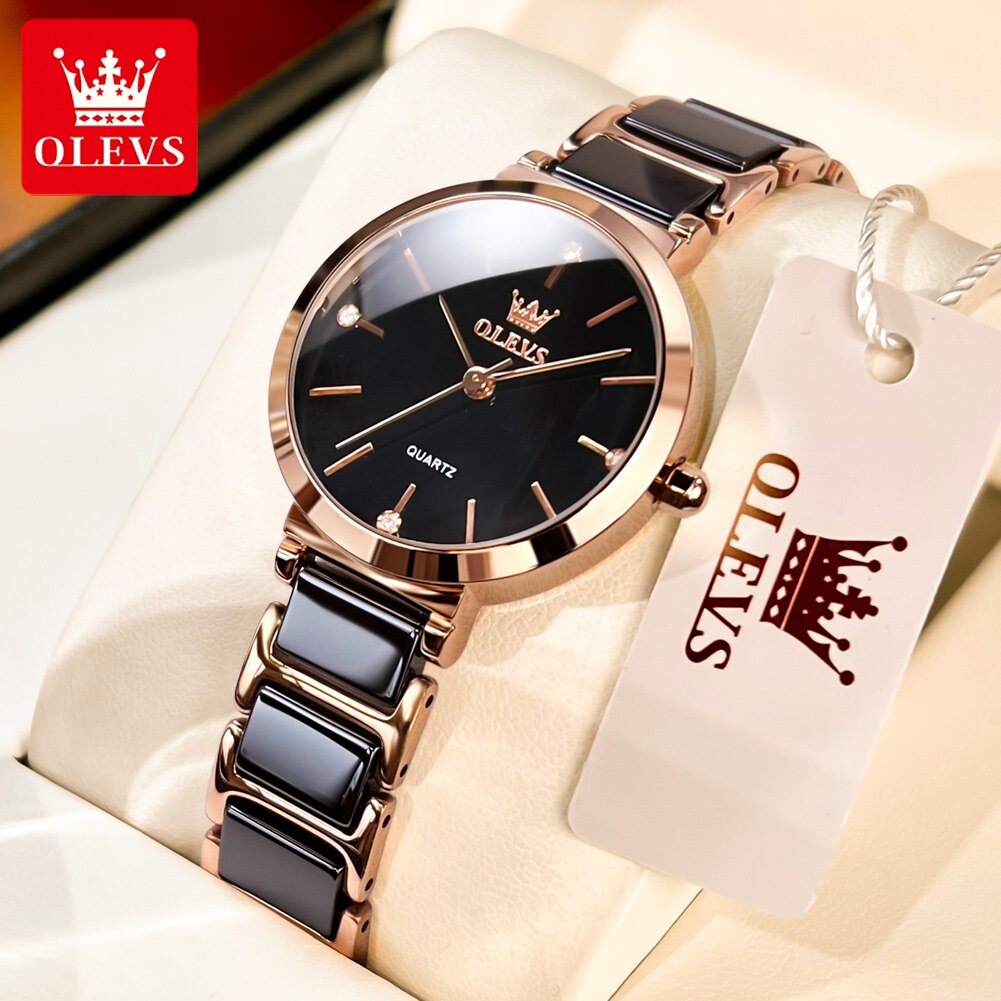 OLEVS Fashion Women Watches Re - Luxury Ceramic Watch incelemesi ve fiyatı