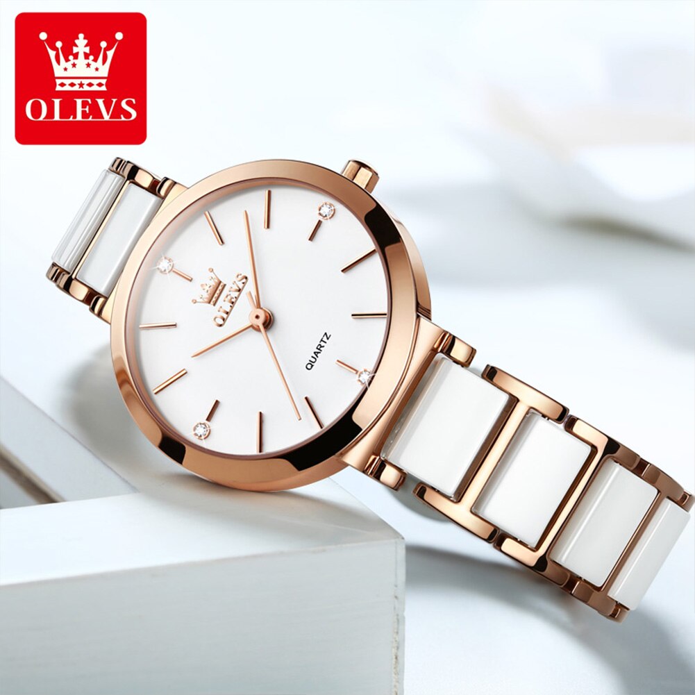OLEVS Fashion Women Watches Re - Luxury Ceramic Watch incelemesi ve fiyatı